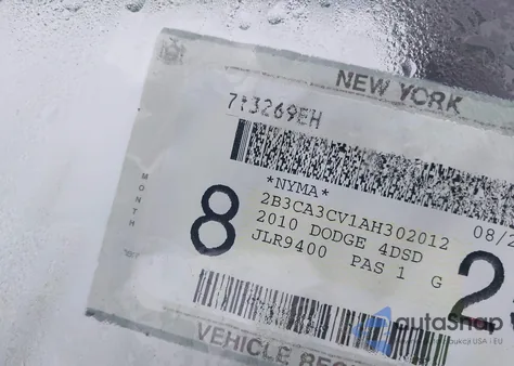 2010 Dodge Charger Sxt from USA, damaged, VIN 2B3CA3CV1AH302012